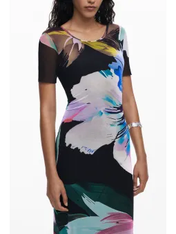 Desigual Langes Schwarzes Damenkleid – Stil & Eleganz