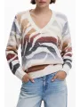 Desigual Damenpullover Weiß - Stilvolle Bluse für Damen Desigual Damenpullover Weiß - Stilvolle Bluse für Damen