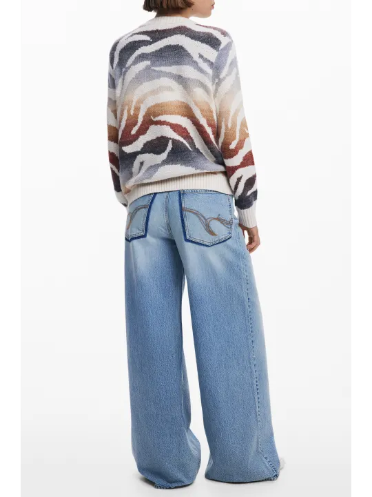 Desigual Damenpullover Weiß - Stilvolle Bluse für Damen Desigual Damenpullover Weiß - Stilvolle Bluse für Damen