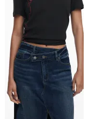 Desigual Damen Longuette Rock Blau – Stilvoller Midi-Rock