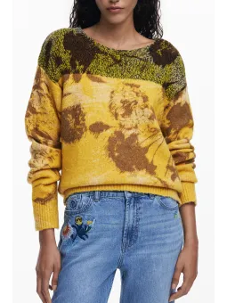 Desigual Damen Gelber Pullover-Bluse - Stilvoll & Einzigartig