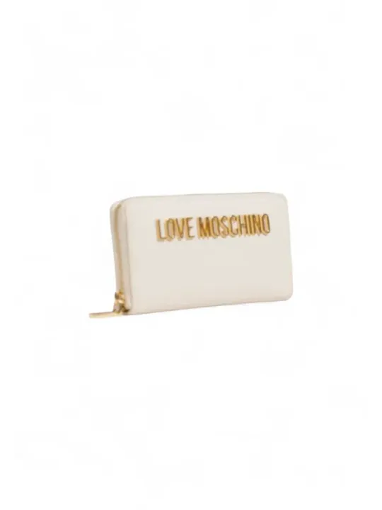 Beige Love Moschino Reißverschluss-Geldbörse