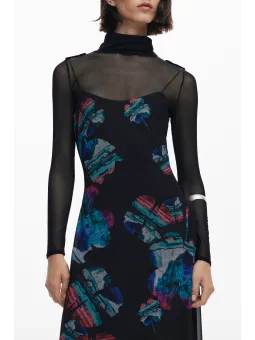 "Elegantes Desigual Schwarzes Damenkleid - Modell 25WWVK03"