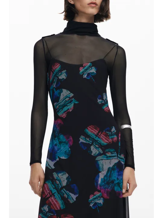 "Elegantes Desigual Schwarzes Damenkleid - Modell 25WWVK03"