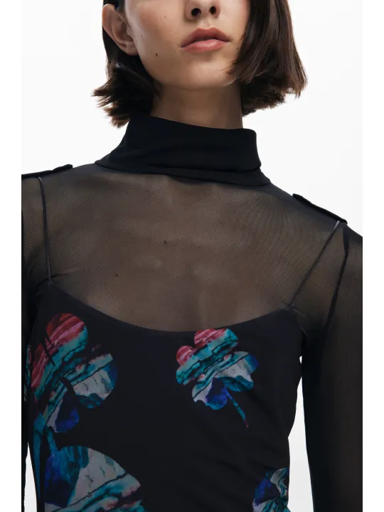 "Elegantes Desigual Schwarzes Damenkleid - Modell 25WWVK03"