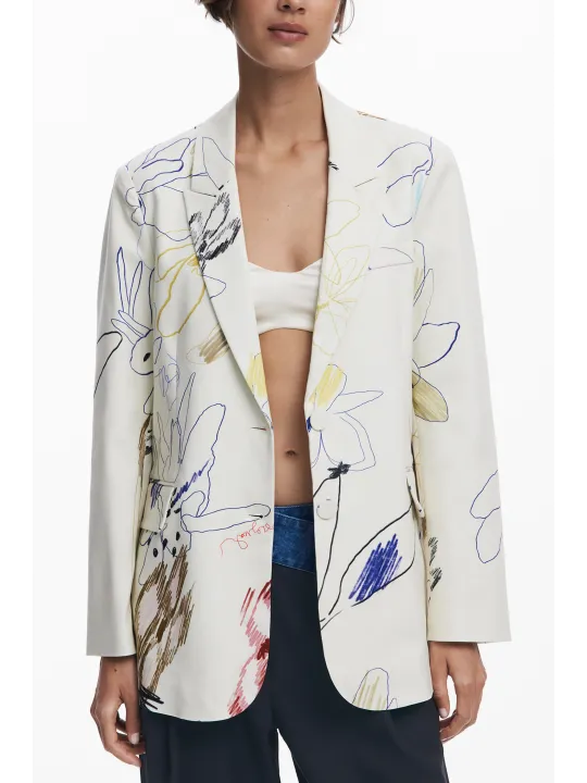 Desigual Classic Damenjacke Weiß - Stilvoll und Elegant