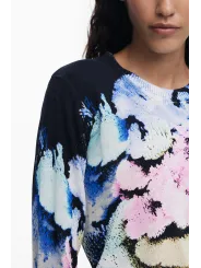 Desigual Damen Pullover-Bluse Schwarz, Modell 25WWJF46NE5025