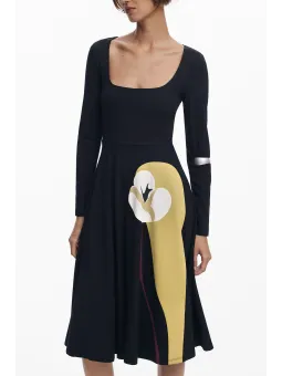 Desigual Langes Schwarzes Kleid – Elegant & Zeitlos