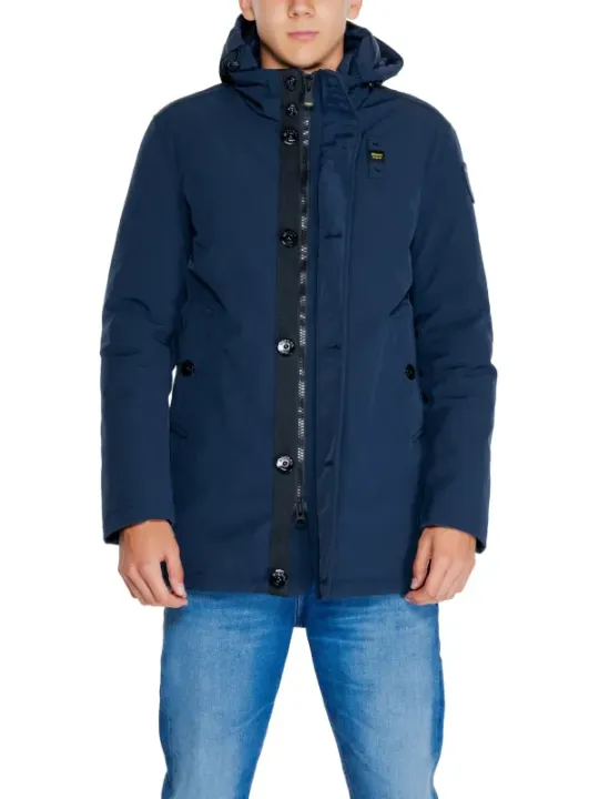 Dunkelblaue Blauer Winterparka mit Kapuze
