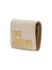 Beige Love Moschino Leder Geldbörse
