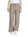 Beige weite Hosen mit Kordelzug