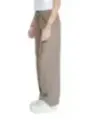 Beige Leinenhose mit weitem Bein