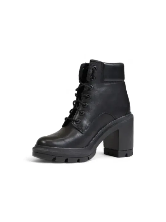 Schwarzer Timberland Lederstiefel mit Absatz