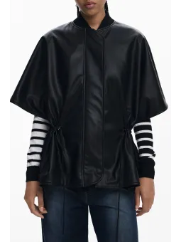 "Desigual Damenponcho Schwarz - Stilvolle Bluse 25WAIP04"