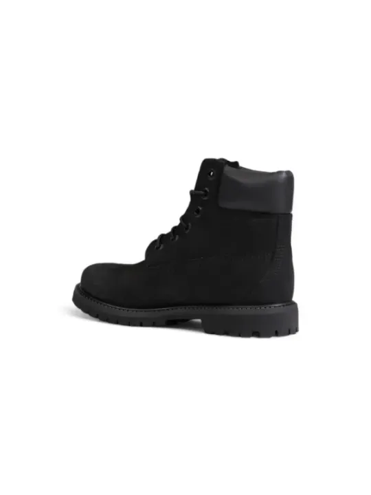 Schwarzer Timberland Kampfstiefel Seitenansicht