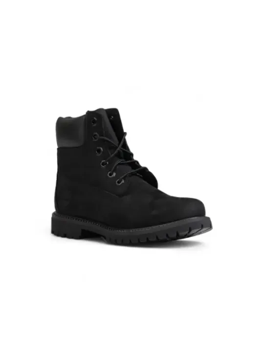 Schwarzer Timberland Stiefel Seitenansicht