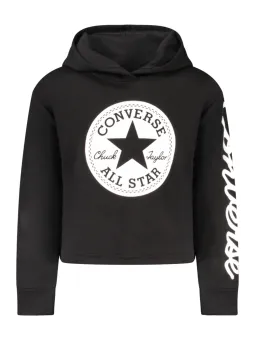 "Converse Mädchen Zip-Up Hoodie Schwarz - Trendiges Sweatshirt"