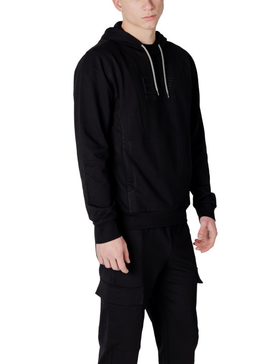 Schwarzer Kapuzenpullover mit Kordelzug