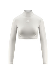 Grauer Kappa Rollkragen-Crop-Top