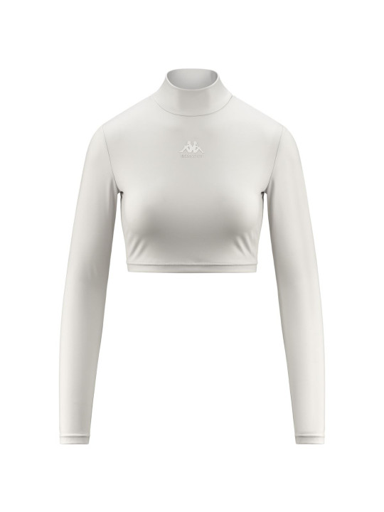 Grauer Kappa Rollkragen-Crop-Top