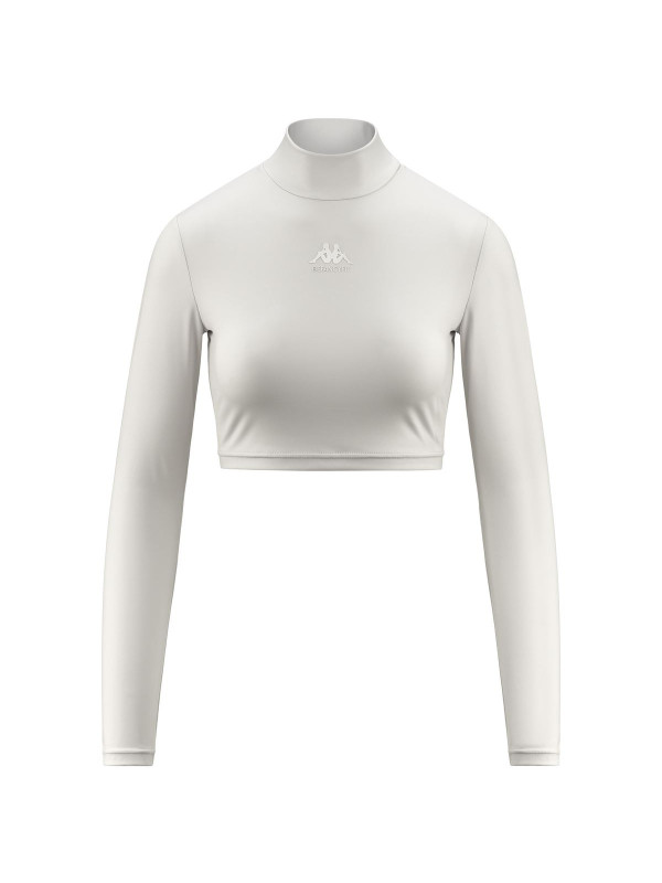 Grauer Kappa Rollkragen-Crop-Top
