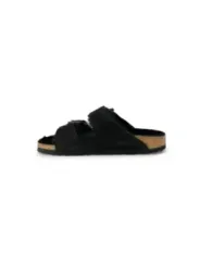 Schwarze Birkenstock-Sandalen mit Korkfußbett