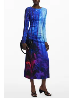 Desigual Langes Blaues Damenkleid - Stilvoll & Elegant