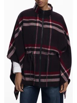 Desigual Damen Poncho Schwarz - Stilvolle Bluse 25WAIA11