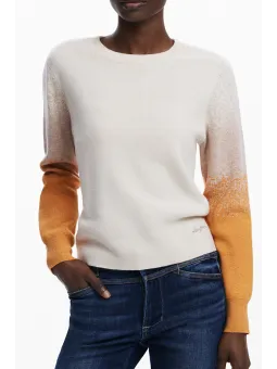 Desigual Beige Damen Bluse - Stilvoller Pullover-Look