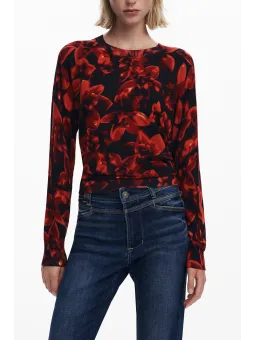 "Desigual Damen Bluse: Stilvoller Schwarzer Pullover Look"