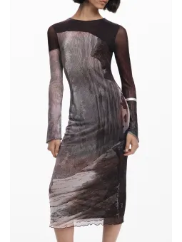 Desigual Damen Maxi-Kleid Braun – Eleganz pur