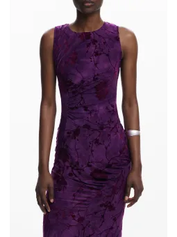 Desigual Langes Lila Damenkleid – Stilvoll & Einzigartig