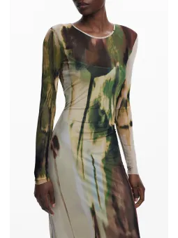 Desigual Damen Langes Kleid Grün – Stilvoll und Elegant