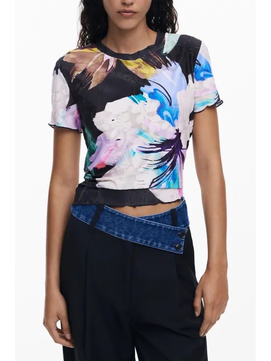 Desigual Damen T-Shirt Schwarz - Stilvoll & Komfortabel