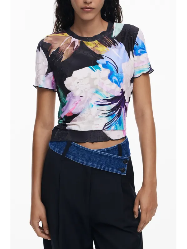 Desigual Damen T-Shirt Schwarz - Stilvoll & Komfortabel