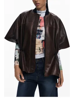 Desigual Damenponcho Braun - Stylische Bluse für Damen