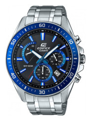 Stilvolle Casio Edelstahl-Chronographenuhr Grau