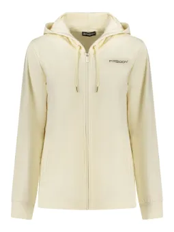 "Freddy Weißes Damensweatshirt mit Reißverschluss"