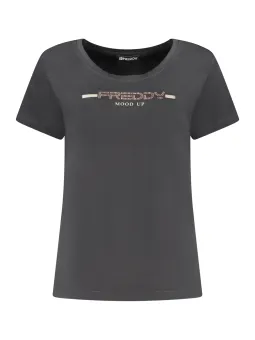 "FREDDY Damen Kurzarm T-Shirt Schwarz – Stil & Komfort"