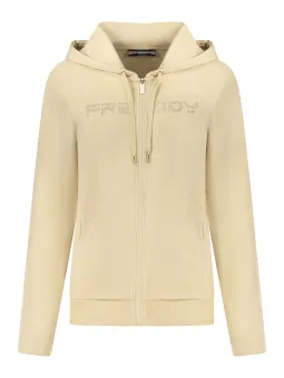Freddy Beige Damen-Sweatshirt mit Reißverschluss – Elegant & Bequem