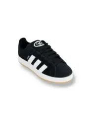 Schwarzer Adidas Wildlederschuh seitlich dargestellt