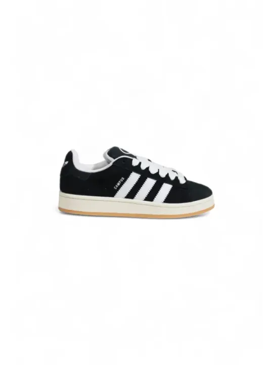 Schwarze Adidas Wildledersneakers mit Streifen