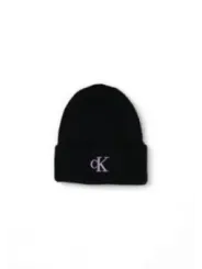 Schwarze Strickmütze mit Calvin Klein Logo