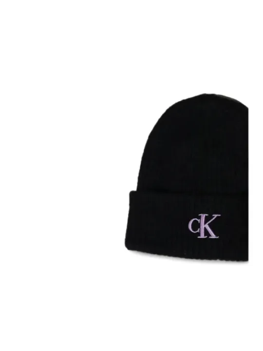 Schwarze Calvin Klein Strickmütze Logo