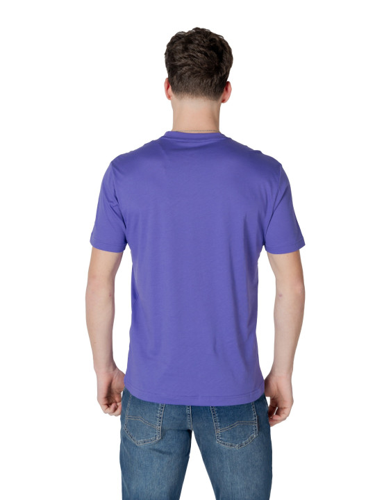 Ea7 kosmisches blaues Baumwoll-T-Shirt