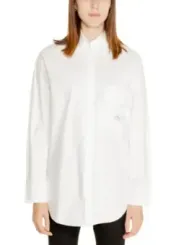 Weiße Bluse mit Metallic-Stickerei
