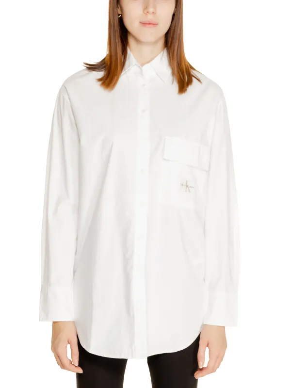 Weiße Bluse mit Metallic-Stickerei Weiße Bluse mit Metallic-Stickerei