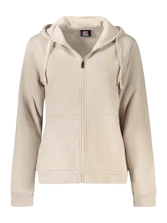 Beiges Damen Sweatshirt 'Norwegen 1963' mit Reißverschluss