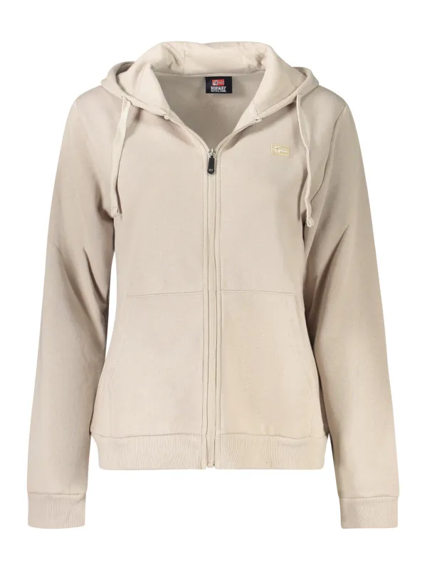 Beiges Damen Sweatshirt 'Norwegen 1963' mit Reißverschluss