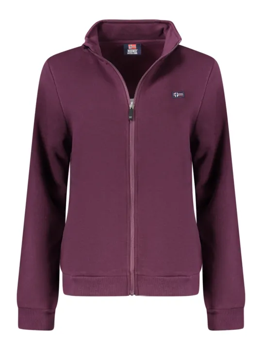 Lila Damen Sweatshirt mit Reißverschluss - Norwegen 1963